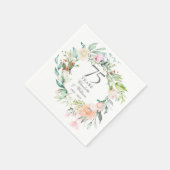 結婚75周年記念バラの花輪フラワー スタンダードカクテルナプキン (角)