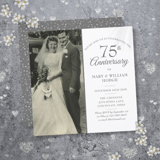 結婚75周年記念フォトスクエア 招待状