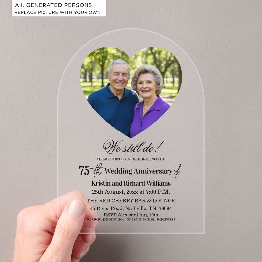 結婚75周年記念フォト アクリル招待状