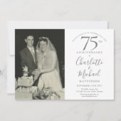 結婚75周年記念フォト スクリプトサイン 招待状 (正面)