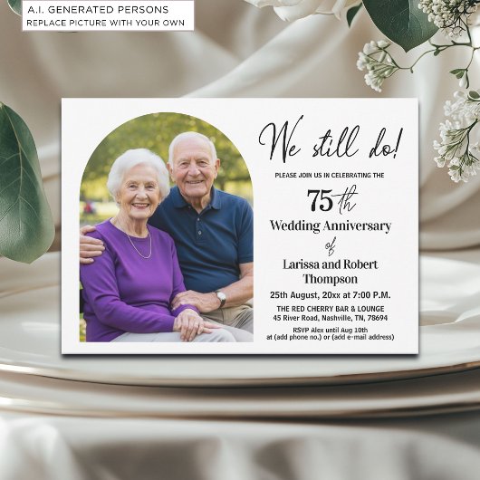 結婚75周年記念フォト 招待状