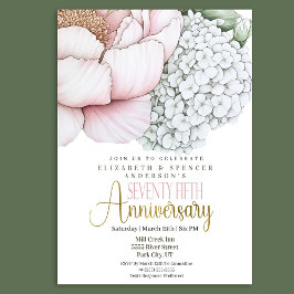 結婚75周年記念 ブルッシュピンクの芍薬 招待状