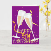 結婚8周年シャンパン記念日 カード (黄色い花)