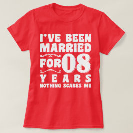 結婚8年目の面白い結婚式のお祝い Tシャツ