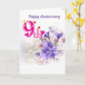 結婚9周年カード カード (黄色い花)