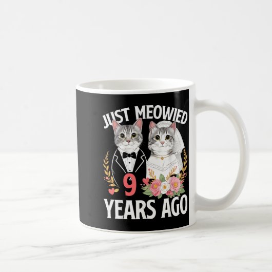 結婚9周年記念 ネコ 猫 9年目 カップル コーヒーマグカップ (右)