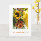 結婚「おめでとう！ カード (黄色い花)