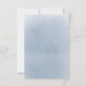 結婚・ほこりっぽい青い水色の花フレーム 招待状 (裏面)