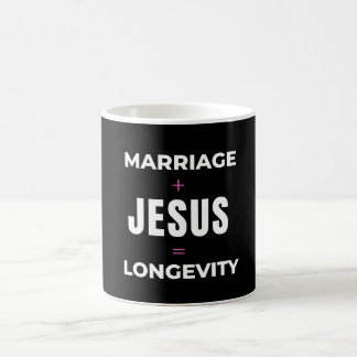 結婚 + イエス = 長寿 コーヒーマグカップ