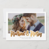 結婚＆クリスマス おしゃれな結婚写真の箔押しカード シーズンカード (正面)