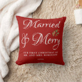 結婚＆クリスマス お二人にとって初めてのクリスマス 結婚 赤 クッション (ブランケット)