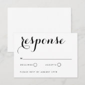 結婚 タイポグラフィー 結婚式招待状 返信カード (正面/裏面)