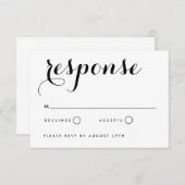 結婚 タイポグラフィー 結婚式 招待状 返信カード (正面/裏面)