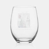 結婚、デートすることが新婚おもしろい時 ステムなしワイングラス (裏面)