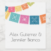 結婚 – ボダ結婚ー – Papel Picado ワインラベル (シングルラベル)