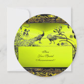 結婚 ラブ バード モノグラム 黒 黄 案内状 (裏面)