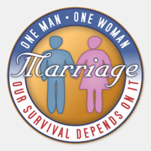 結婚「一人の男…ワンウーマン>ステッカー ラウンドシール