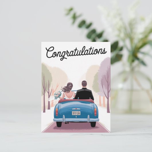 結婚 夫婦 ご結婚おめでとう 結婚祝い ポストカード (スタンド正面)