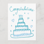 結婚・婚約おめでとう スケッチ・落書き ポストカード (正面)