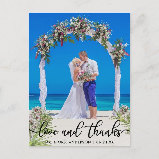 結婚 恋人と感謝の写真 ポストカード (正面)