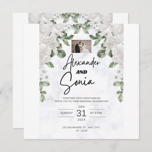 結婚 招待状 (正面/裏面)