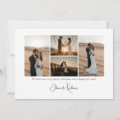 結婚 + 明るい新婚夫婦のスクリプト付き写真 シーズンカード (裏面)