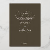 結婚&楽しいレトロモダン タイポグラフィ 1枚の写真 箔シーズンカード (裏面)