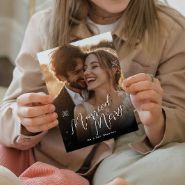 結婚&楽しい雪の結晶 クリスマスの写真プリント フォトプリント