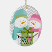 結婚: 私達の初めてのクリスマスのオーナメント セラミックオーナメント (右)
