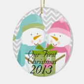 結婚: 私達の初めてのクリスマスのオーナメント セラミックオーナメント (左)