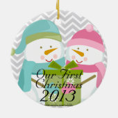 結婚: 私達の初めてのクリスマスのオーナメント セラミックオーナメント (裏面)