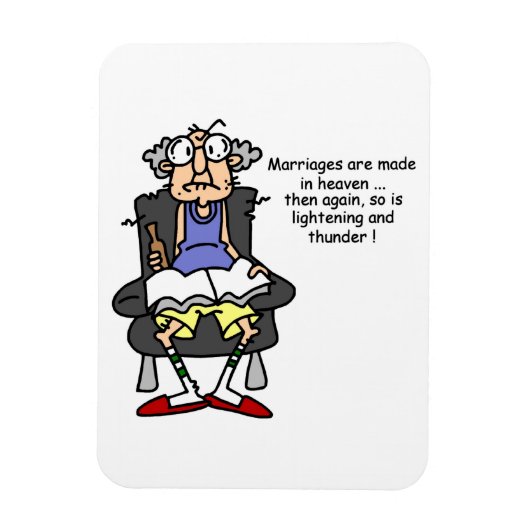 結婚、稲妻、サンダーユーモア マグネット (縦)