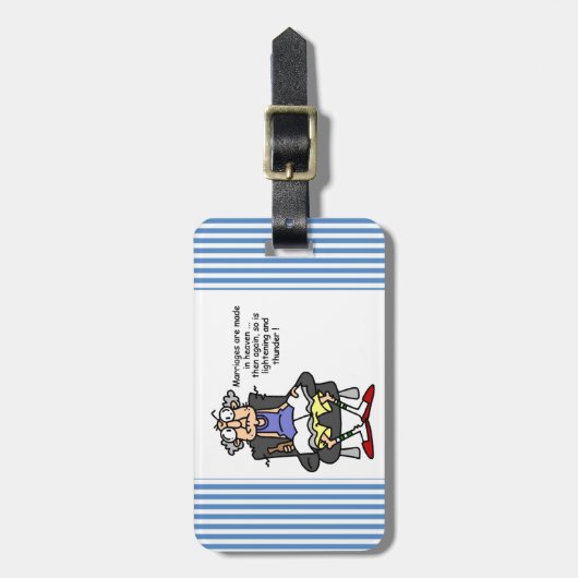 結婚、稲妻、サンダーユーモア ラゲッジタグ (正面縦)
