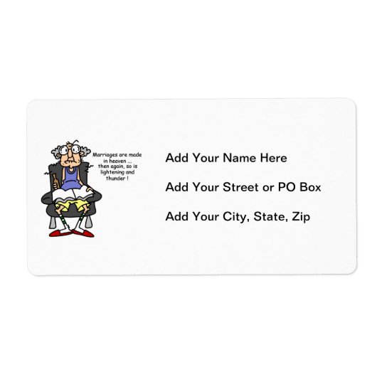 結婚、稲妻、サンダーユーモア ラベル (正面)
