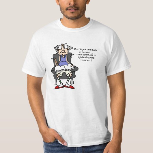 結婚、稲妻、サンダーユーモア Tシャツ (正面)