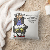 結婚、稲妻、雷ユーモア クッション (ブランケット)