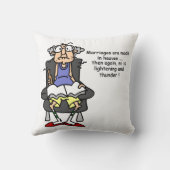 結婚、稲妻、雷ユーモア クッション (裏面)
