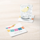 結婚 – 結婚のパペル・ピカド結婚式の引き出物 スクエアペーパーコースター (インサイチュ)