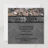 結婚 自然 ビーチ 石 婚約 卒業 招待状 (裏面)