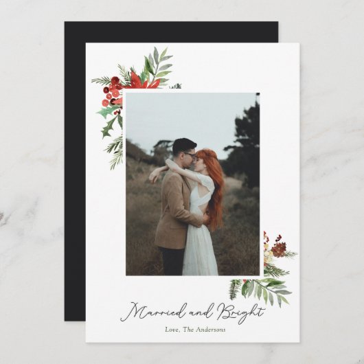 結婚&輝かしい秘密の挙式 ホリデー フォトカード シーズンカード (正面/裏面)