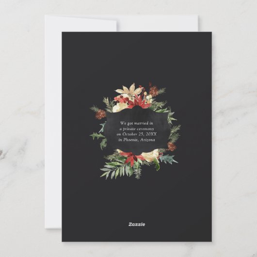 結婚&輝かしい秘密の挙式 ホリデー フォトカード シーズンカード (裏面)