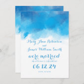 結婚/駆け落ち夏の青い水色 案内状 (正面/裏面)