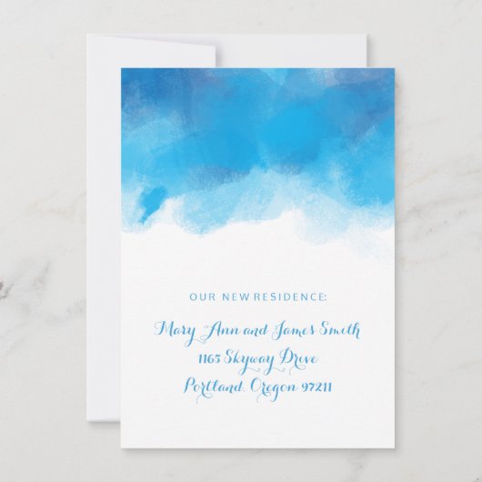 結婚/駆け落ち夏の青い水色 案内状 (裏面)