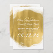 結婚/駆け落ち金ゴールド絵を描の外観 案内状 (正面/裏面)
