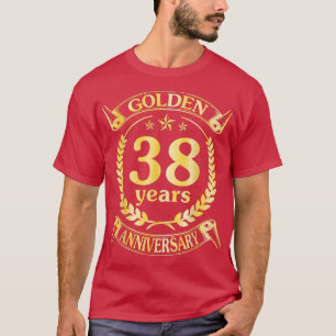 結婚 38周年 ゴールド 結婚記念日 祝い ハウ Tシャツ