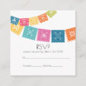 結婚 – Boda - 結婚's Papel Picado RSVP エンクロージャーカード (正面)