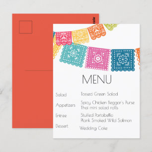 結婚 – Boda - 結婚's Papel Picado RSVP ポストカード