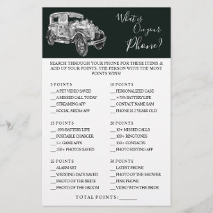'結婚 Car What's Ur Phone Shawer Game Card チラシ