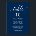 '結婚 Dinner, モダン Guest Sating Chart Table N テーブルナンバー<br><div class="desc">ディナ結婚ー客席表チャート、クラシーなロマンチモダンックなネイビーブルーをテーマにした文字をカスタマイズし、結婚式のテーマを取り出して記入します。</div>