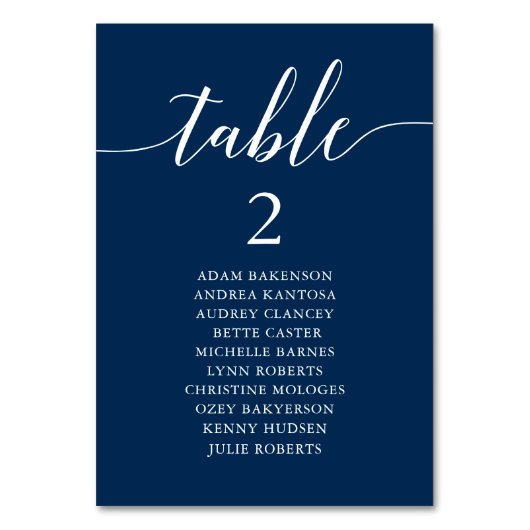 '結婚 Dinner, モダン Guest Seating Chart テーブルナンバー (正面)